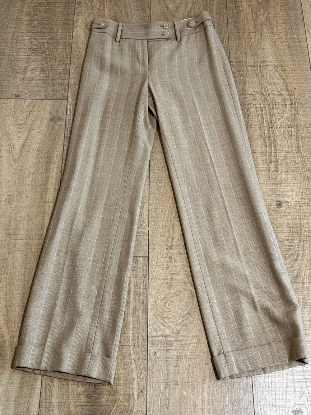 Ann Taylor LOFT Ann Wool Blend Herringbone Full Leg Pants Size 2 NWT